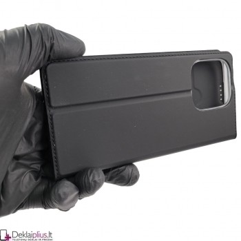 Dux Ducis Skin Pro dirbtinės odos dėklas - juodas (Xiaomi Redmi 12C/11A/Poco C55)